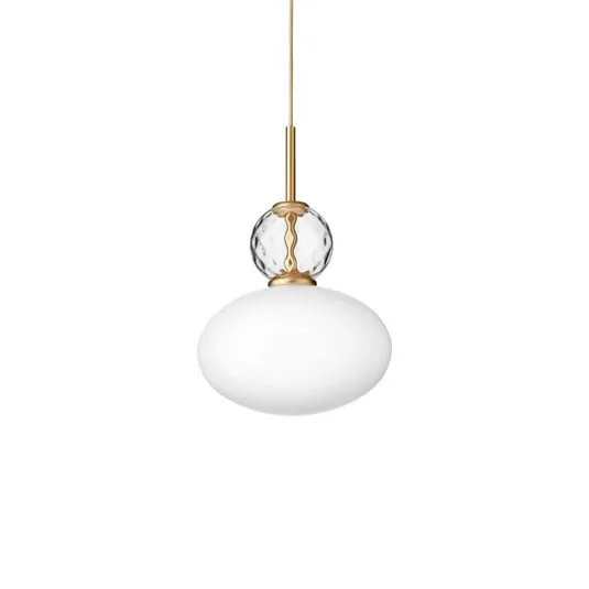 Rizzatto 32 Lampada a Sospensione Opale/Raso Ottone - Nuura | Acquista online