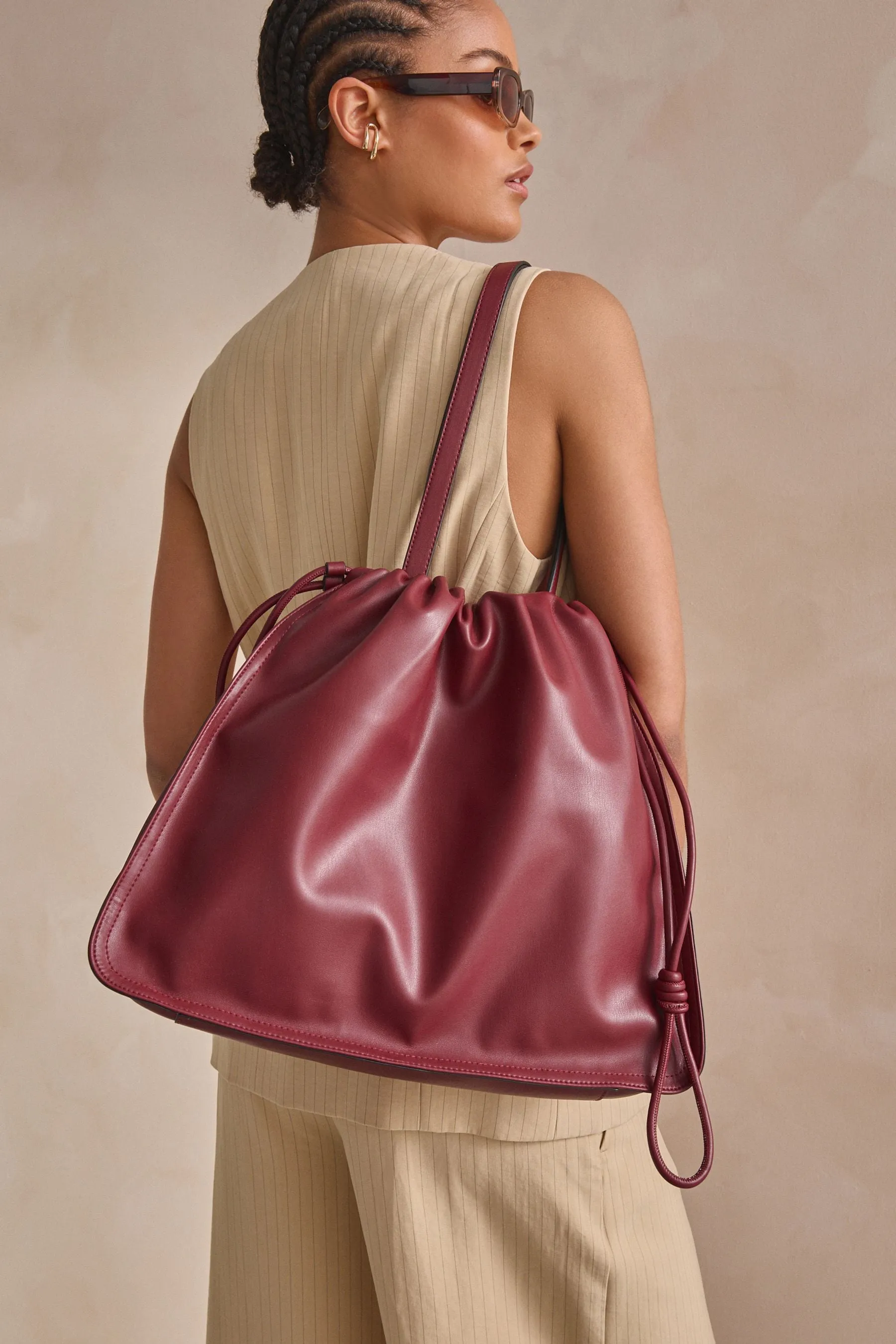 Rosso Bacca  - Borsa per spalle con catena