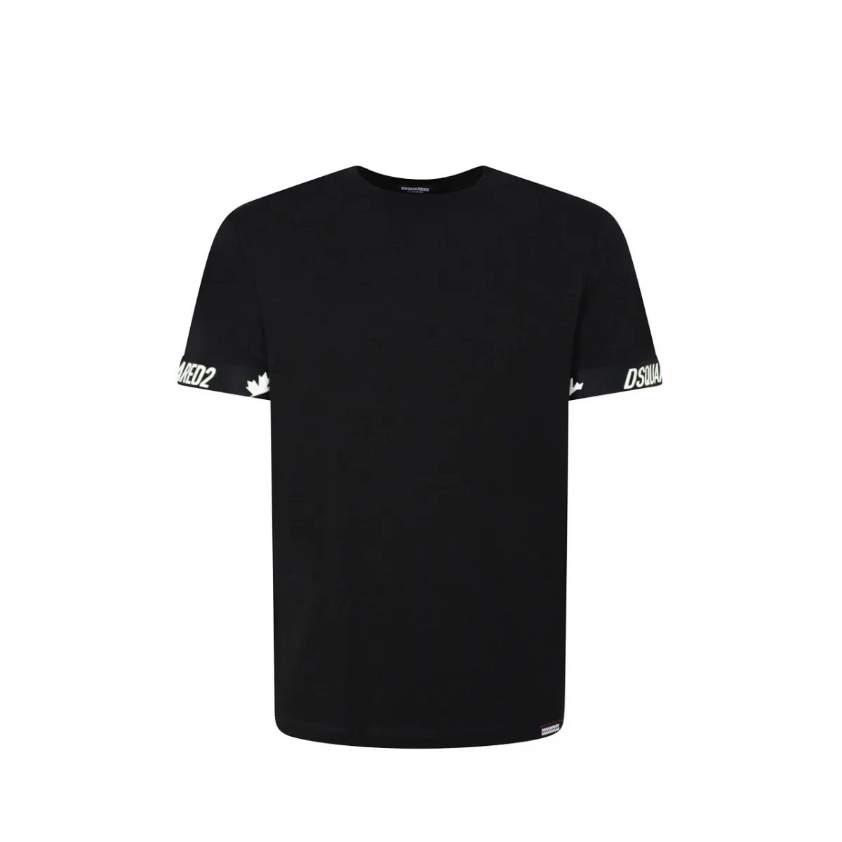 Round Neck T-Shirt, Nero Bianco