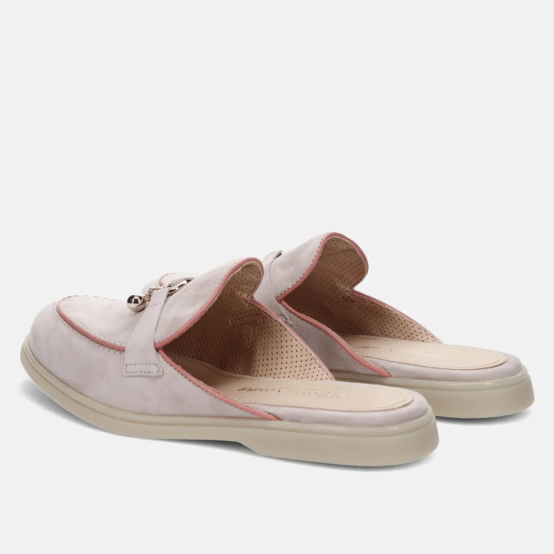 Sabot da donna Officine Venete in camoscio rosa cipria