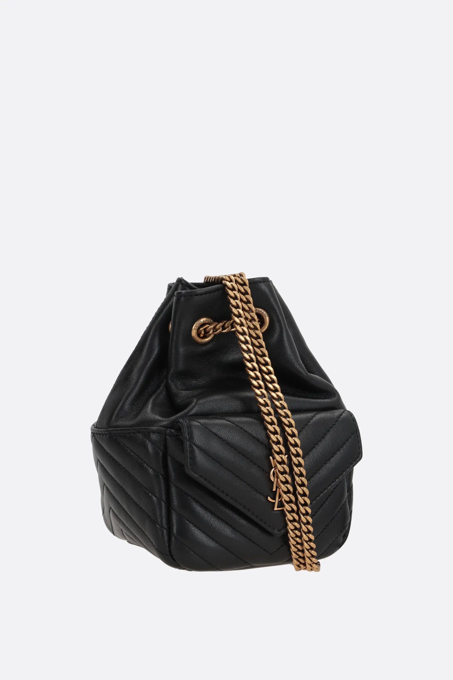 SAINT LAURENT borsa a secchiello Joe mini in nappa