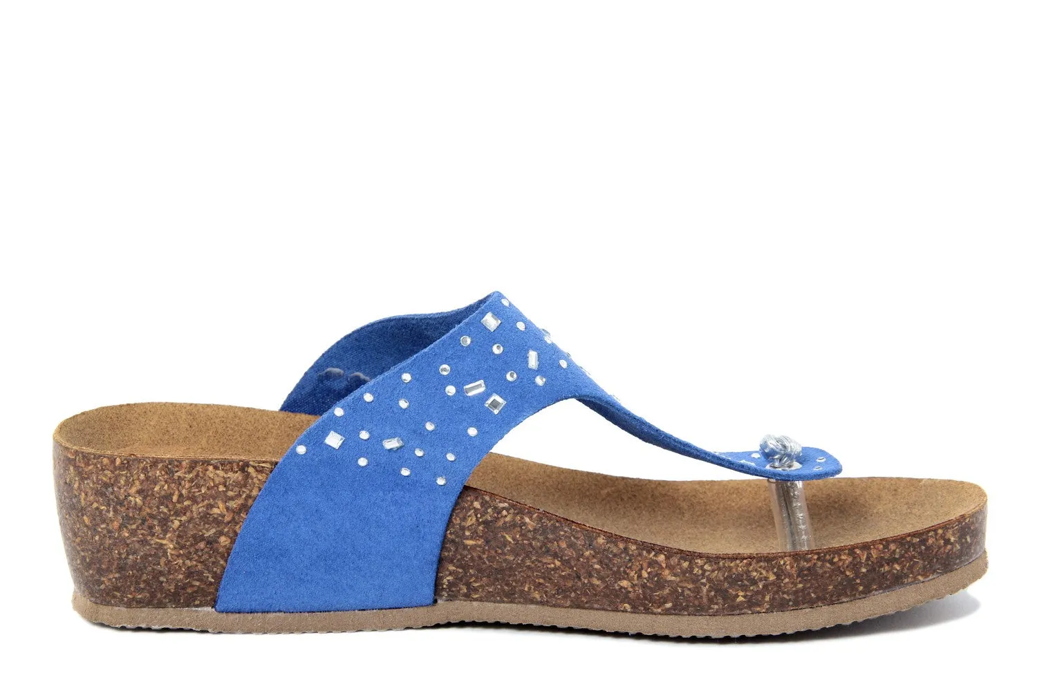 Sandali flat Donna in Pelle Blu