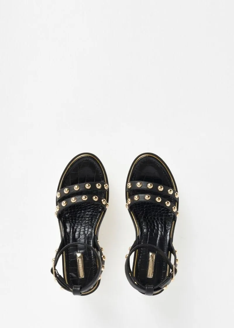 Sandali platform con borchie