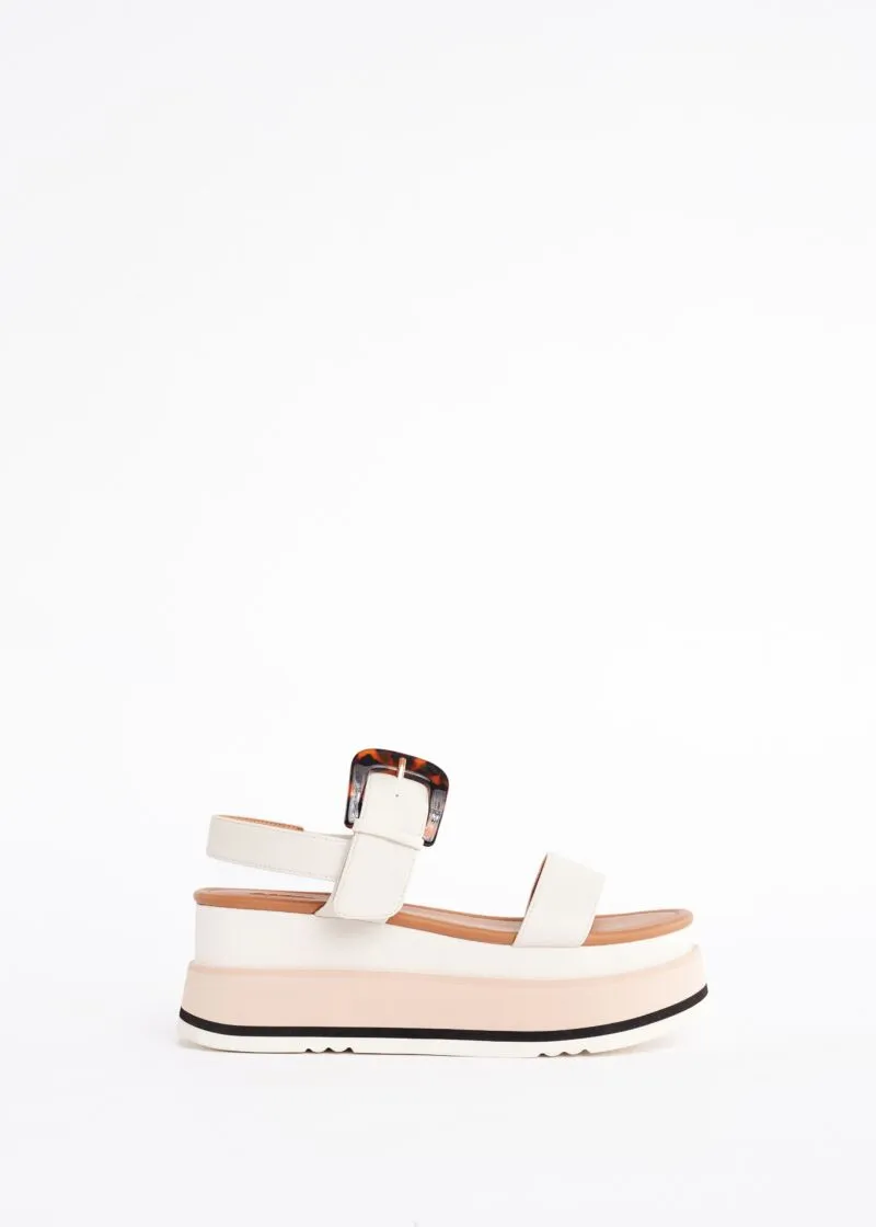 Sandali platform con fibbia traturagata