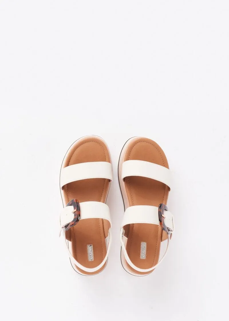 Sandali platform con fibbia traturagata