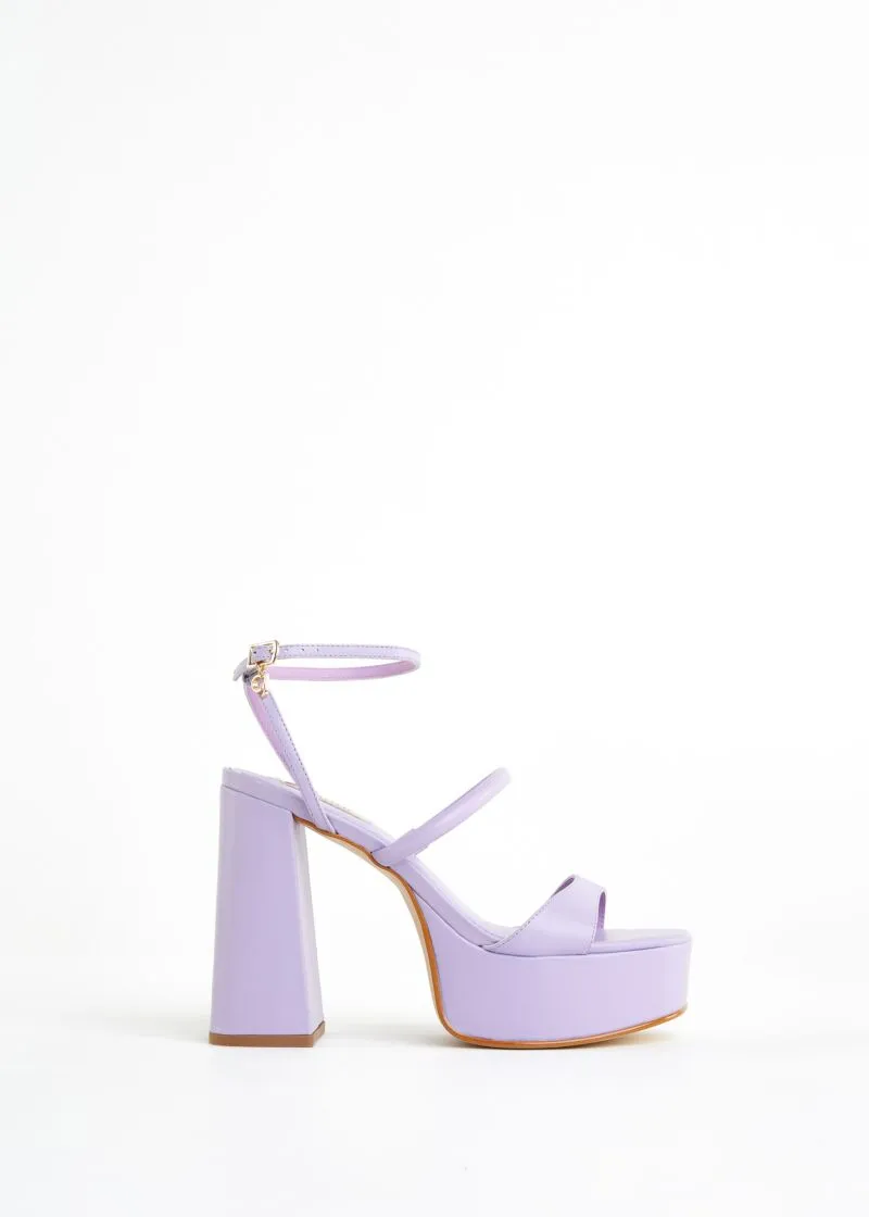 Sandali platform in pelle
