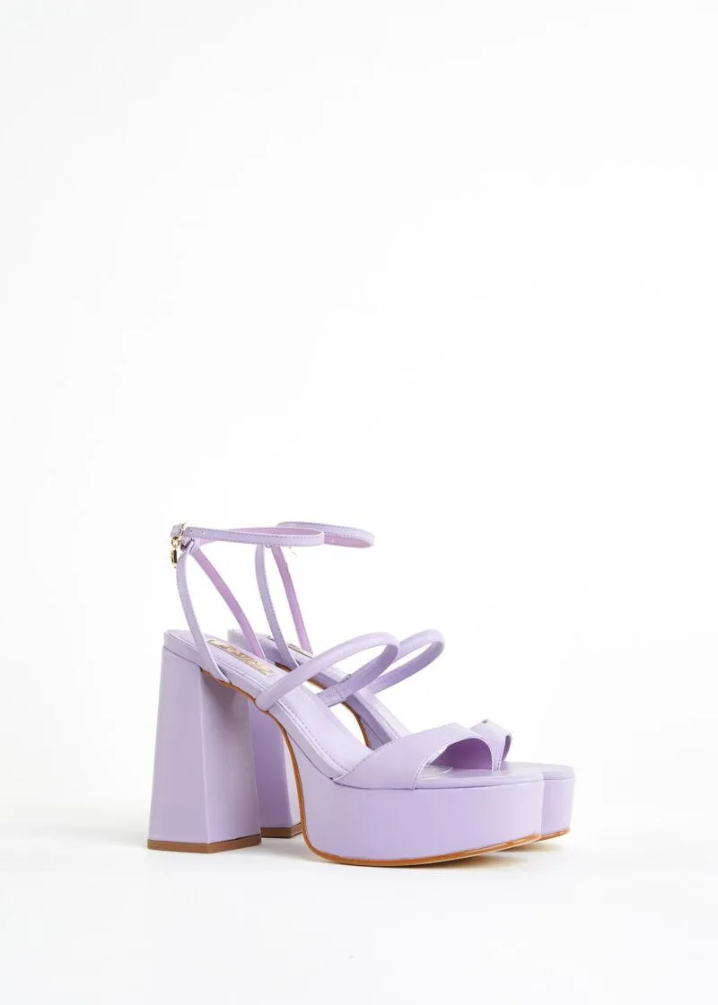Sandali platform in pelle