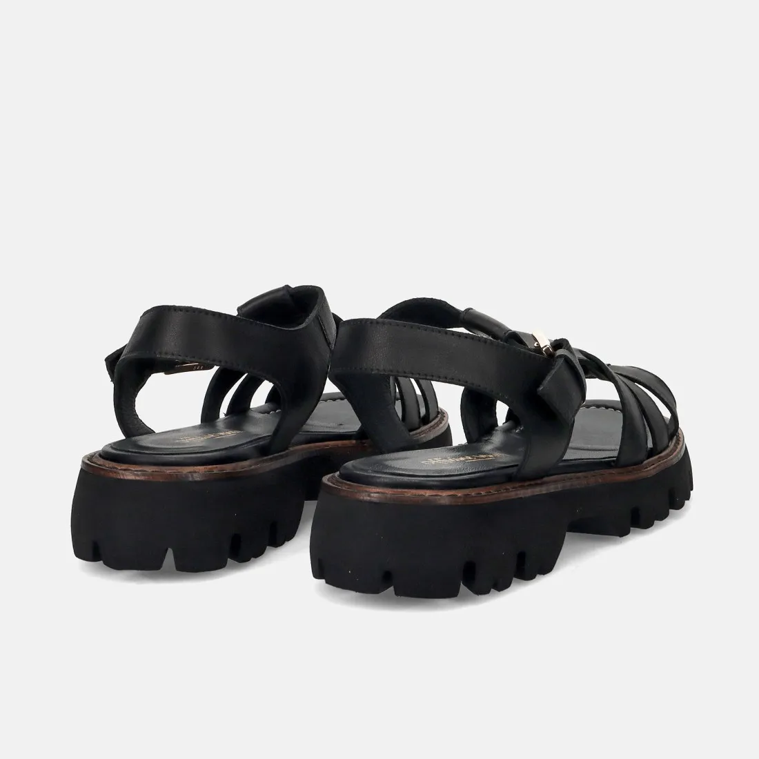 Sandalo da donna Officine Venete in pelle nera