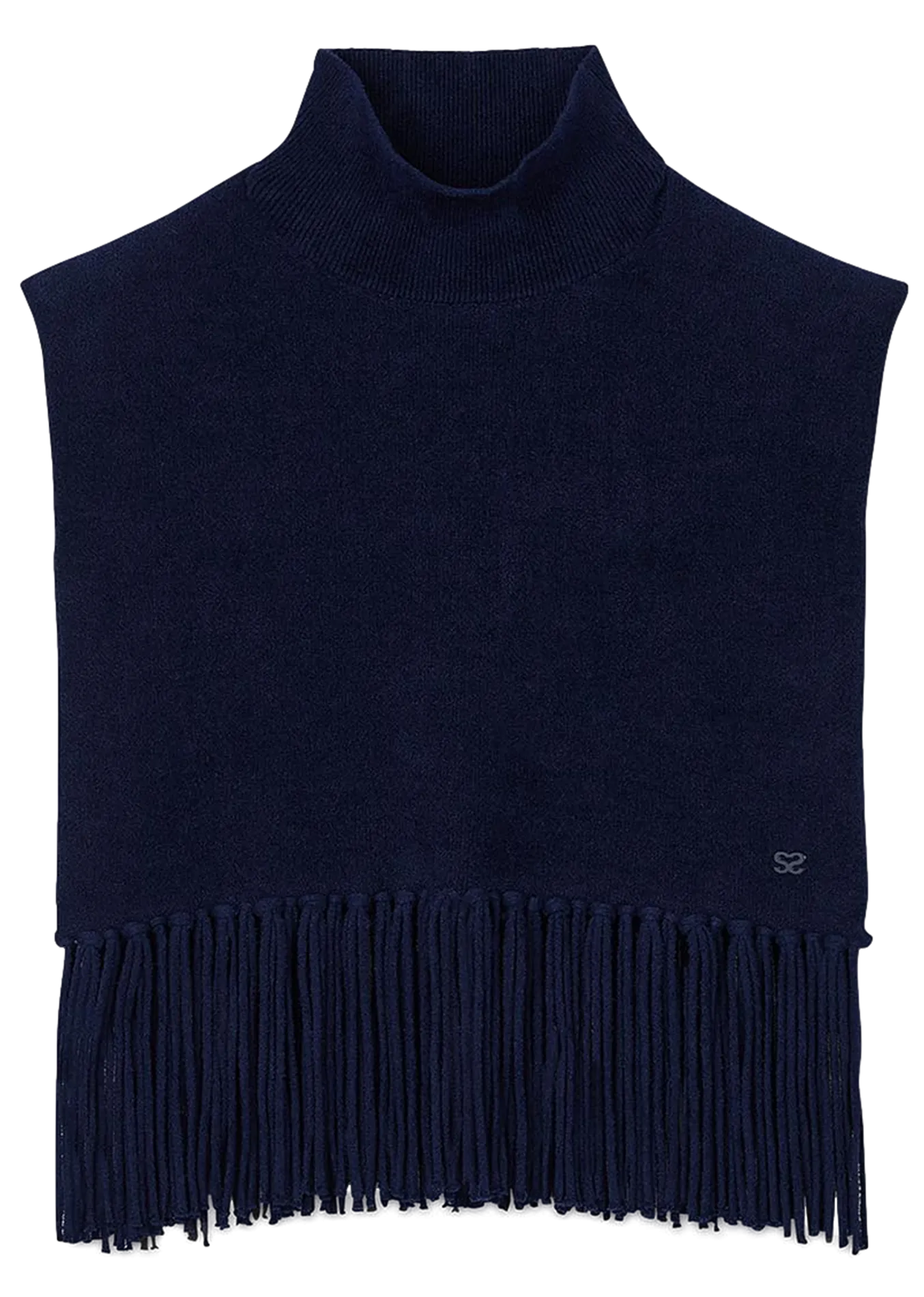  SANDRO   RAVEL - Collo alto staccabile con frange | Blu