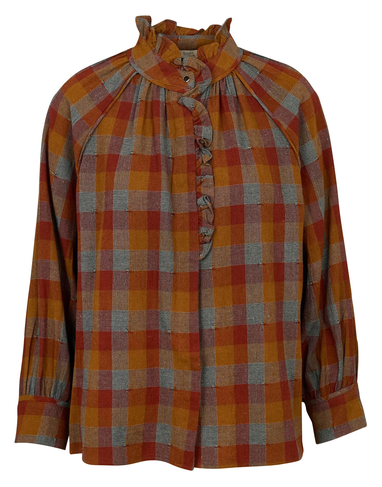  SEE U SOON   Camicia ampia a collo alto in cotone | Multicolore
