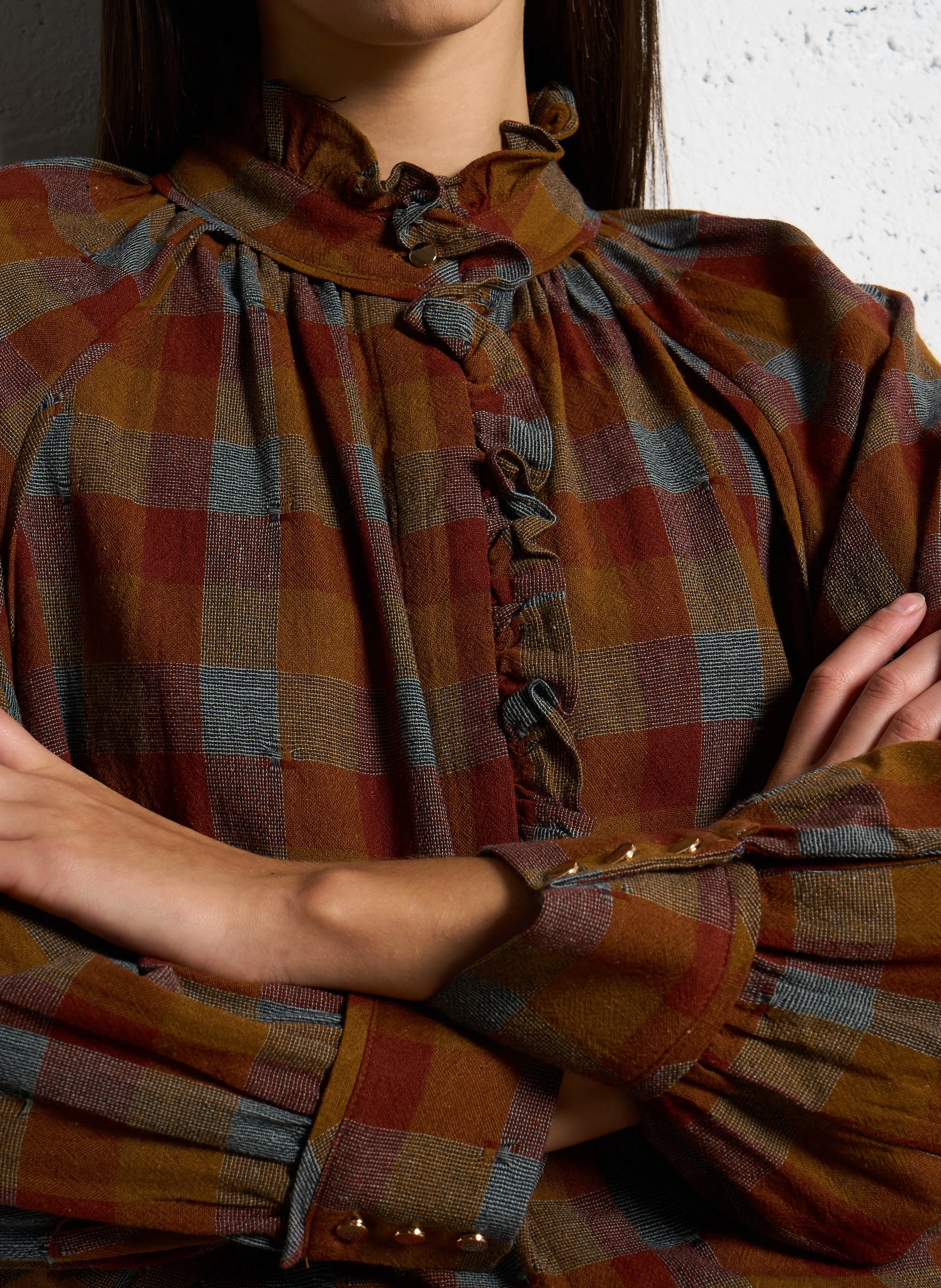  SEE U SOON   Camicia ampia a collo alto in cotone | Multicolore