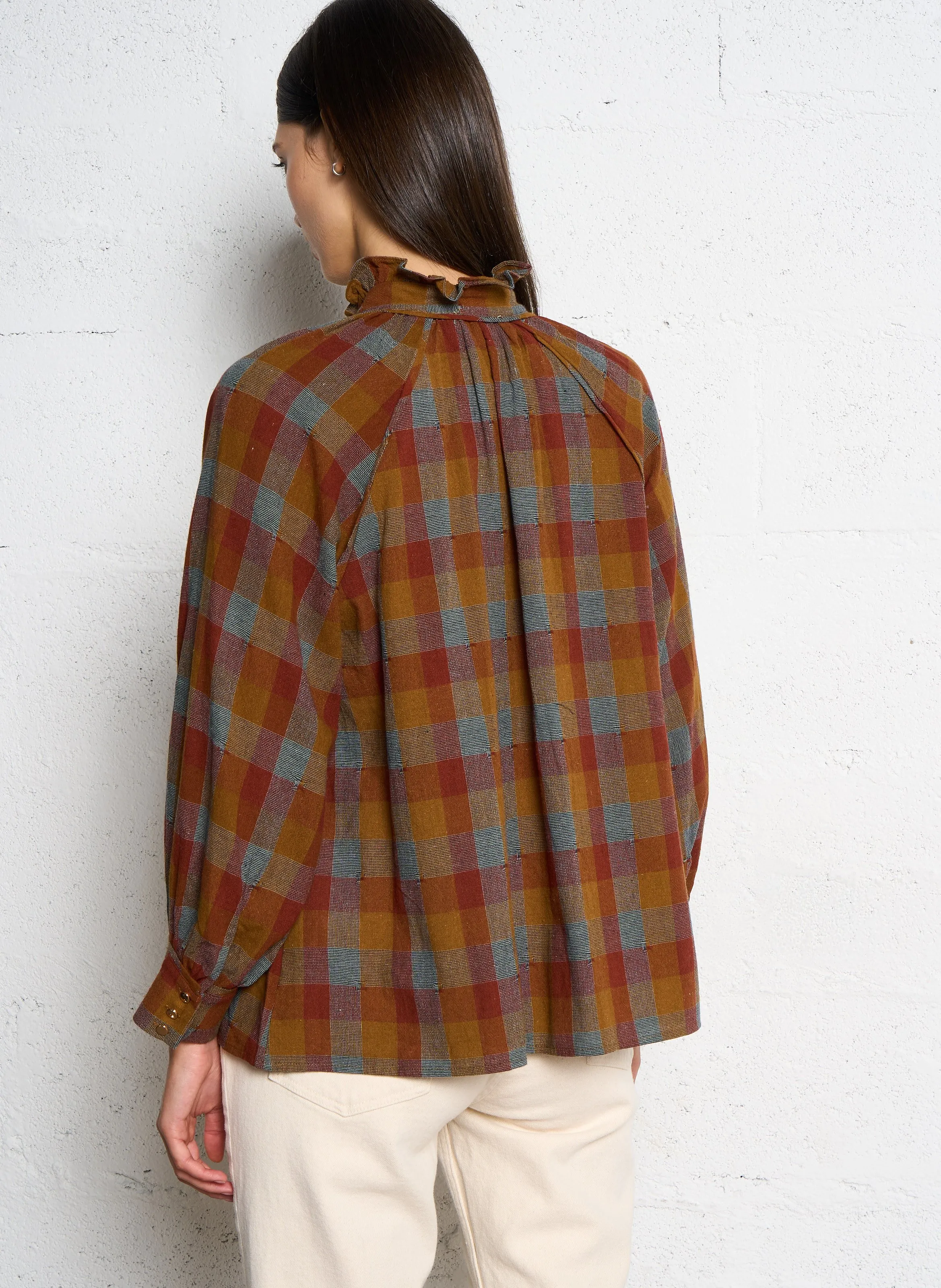  SEE U SOON   Camicia ampia a collo alto in cotone | Multicolore