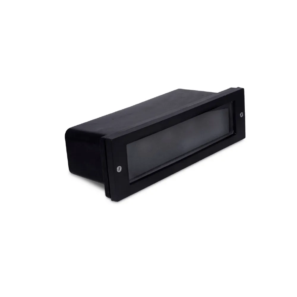 Segnapasso Led Nero 5W da incasso a parete Rettangolare IP65 Bianco caldo 3000K Wisdom