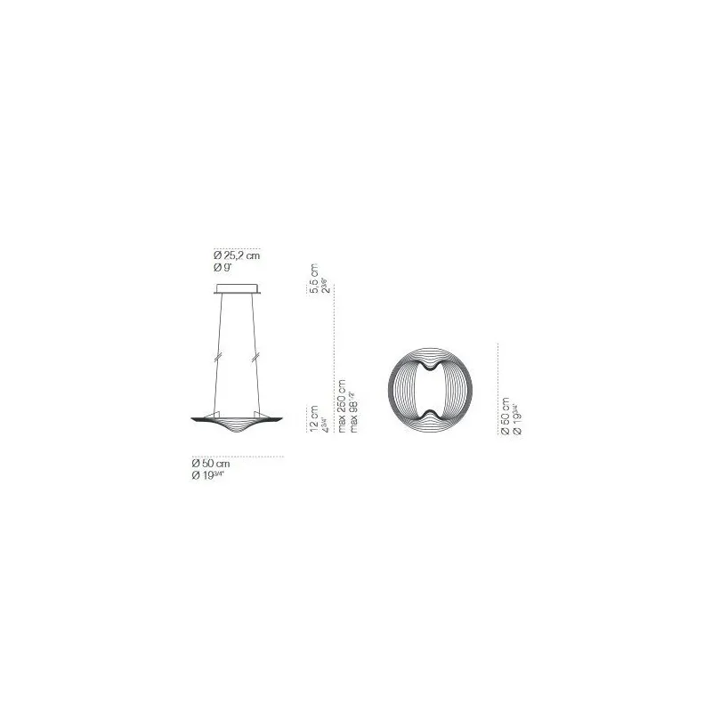 Sestessa cabrio lampada a sospensione in alluminio Led 26W 2800K
