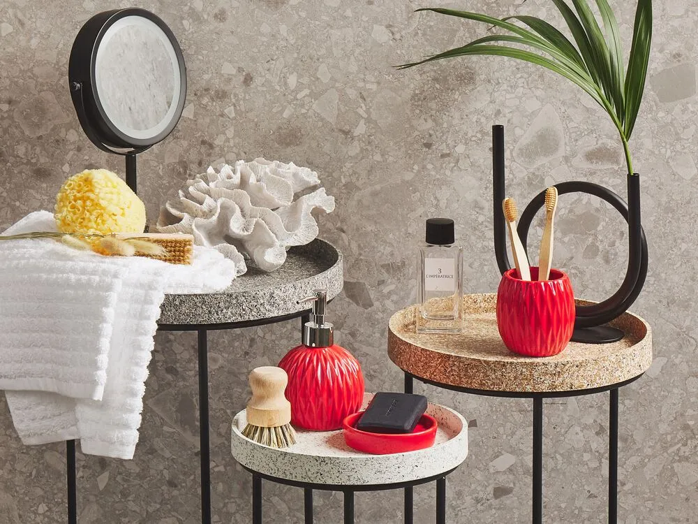 Set da 3 accessori per il bagno BELEM Ceramica Rosso
