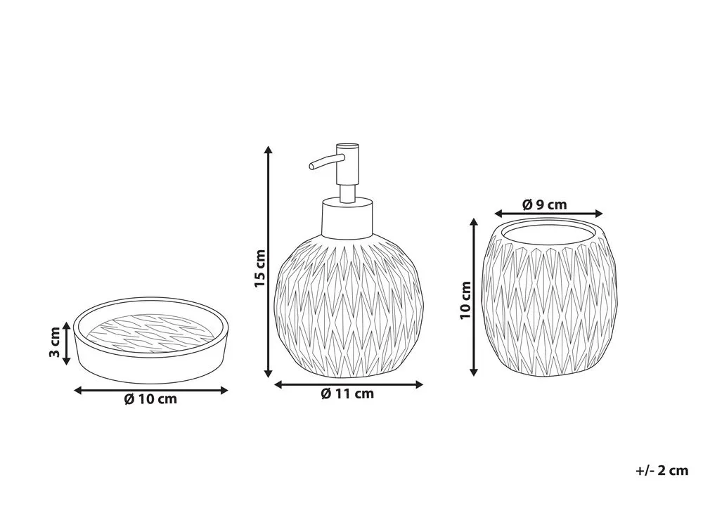 Set da 3 accessori per il bagno BELEM Ceramica Rosso