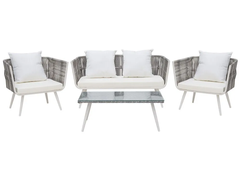 Set da giardino con tavolo 4 posti RAGUSA Bianco sporco