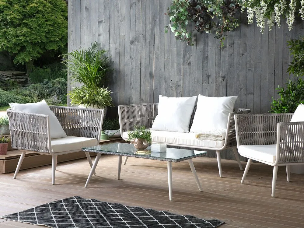 Set da giardino con tavolo 4 posti RAGUSA Bianco sporco