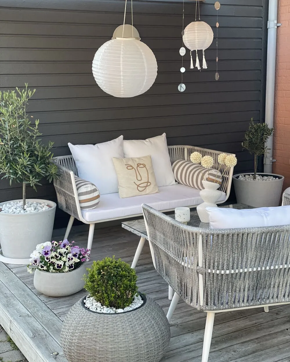 Set da giardino con tavolo 4 posti RAGUSA Bianco sporco