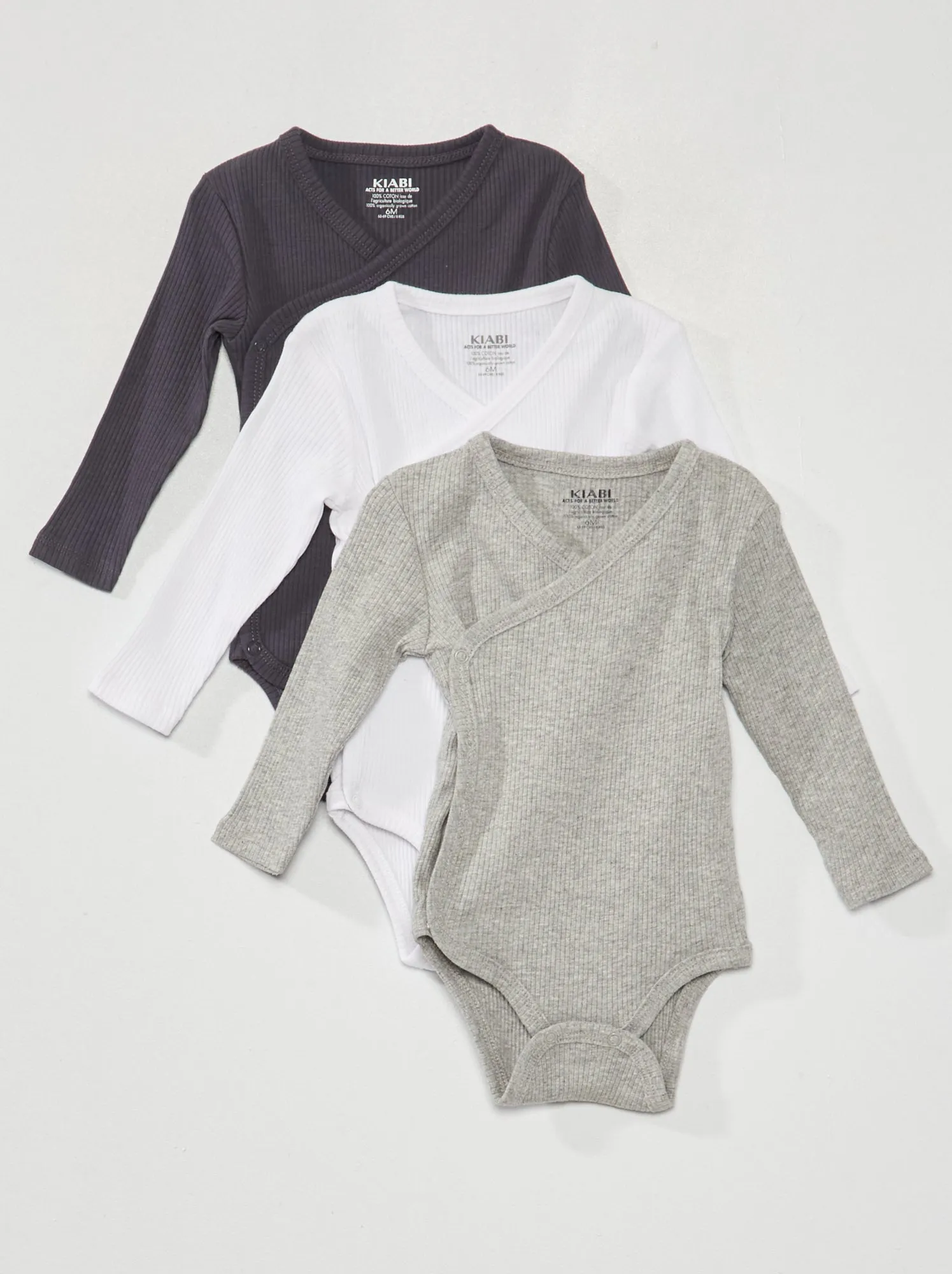 Set di 3 body in maglia a coste - 3 pezzi - BLU