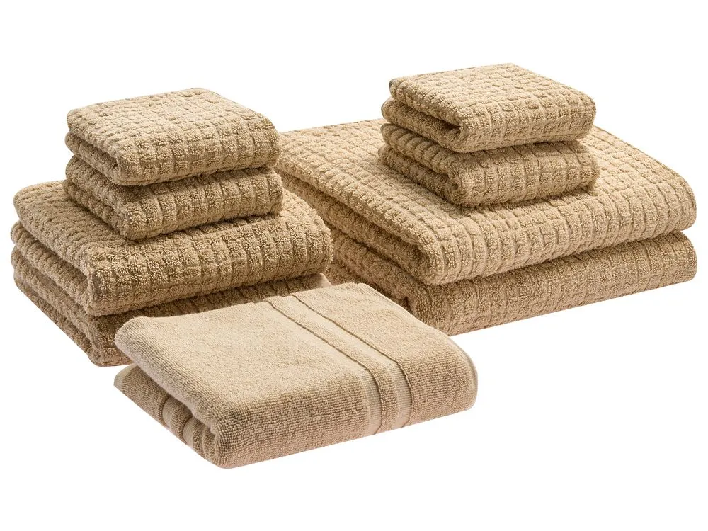 Set di 9 asciugamani ATAI Cotone Beige sabbia