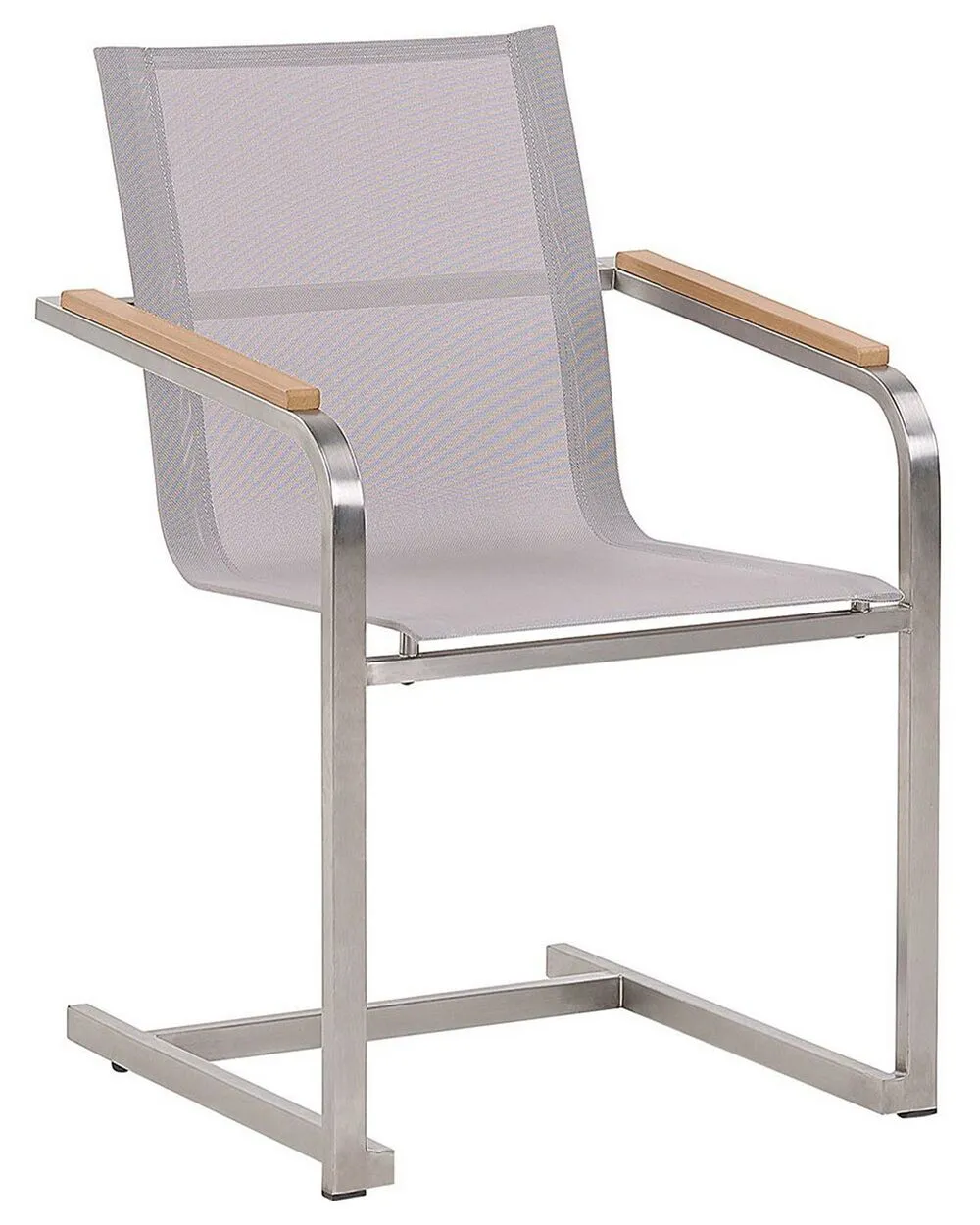 Set of 4 Garden Chairs COSOLETO Stainless Steel Beige