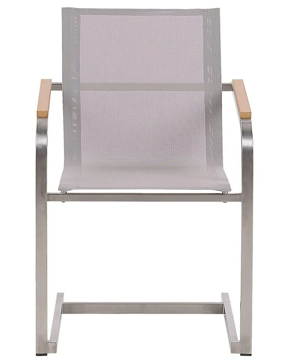 Set of 4 Garden Chairs COSOLETO Stainless Steel Beige