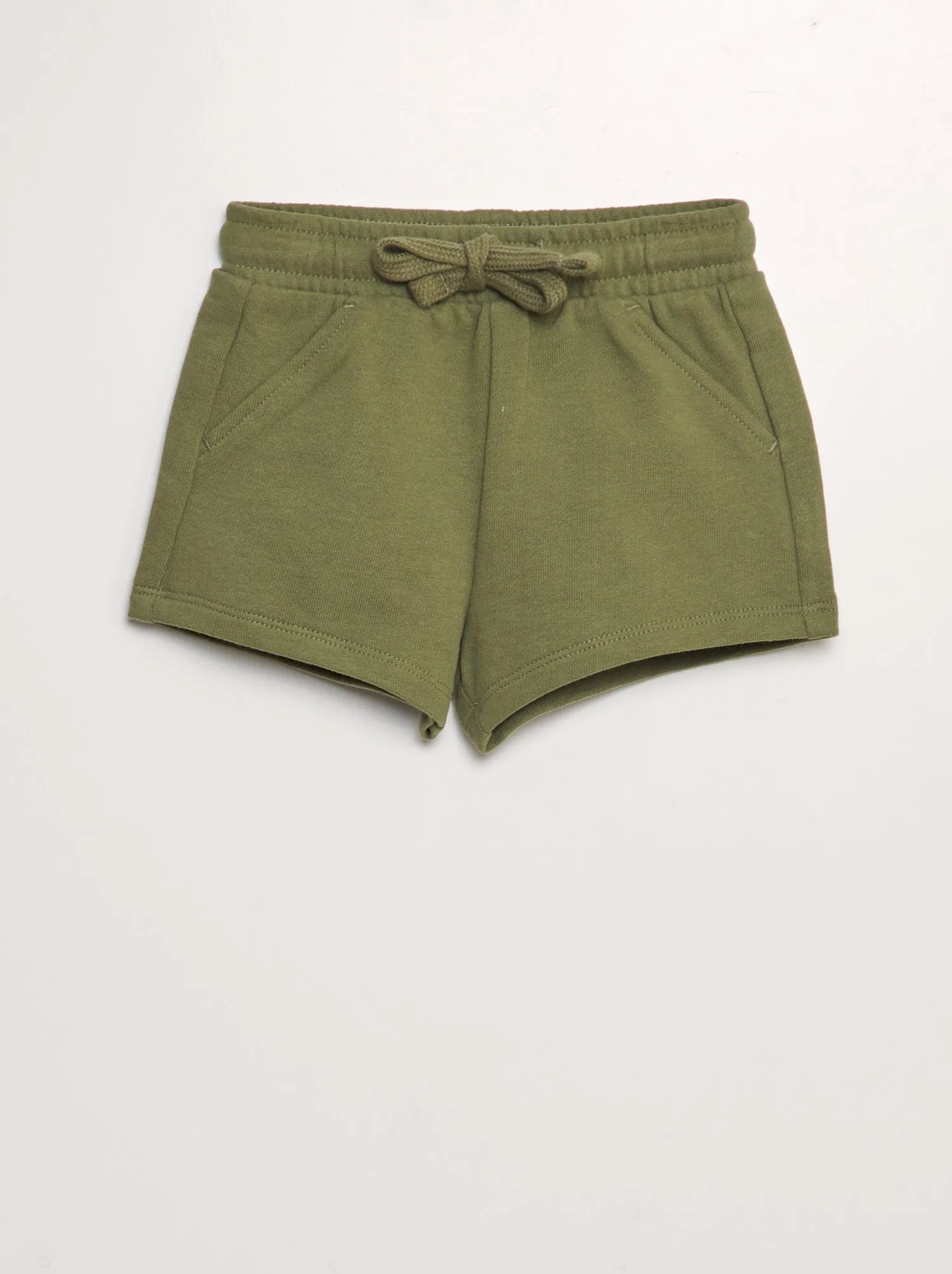 Shorts in tessuto felpato - verde