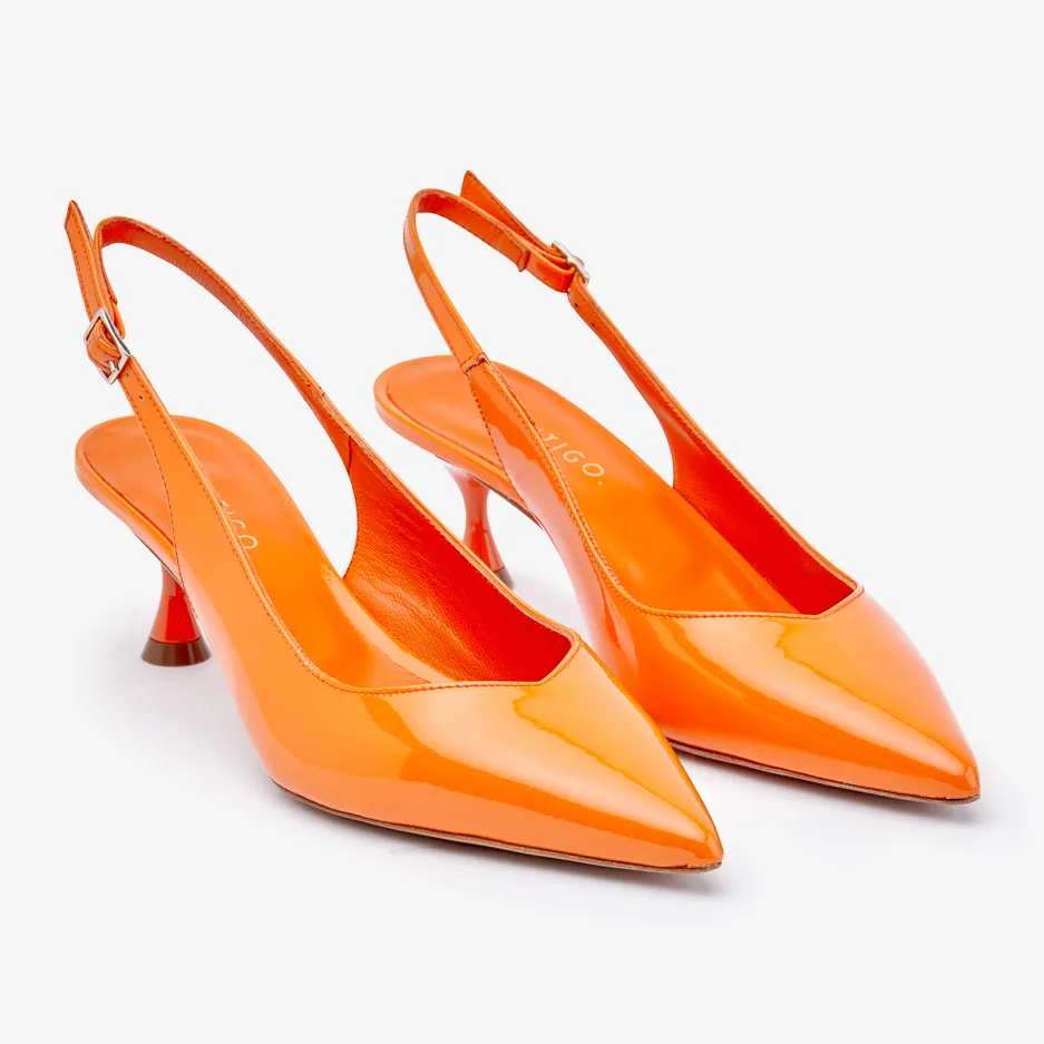 Slingback Vernice Arancio