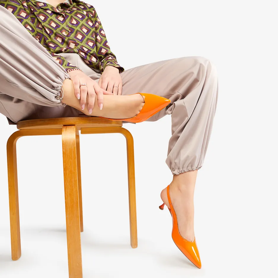 Slingback Vernice Arancio