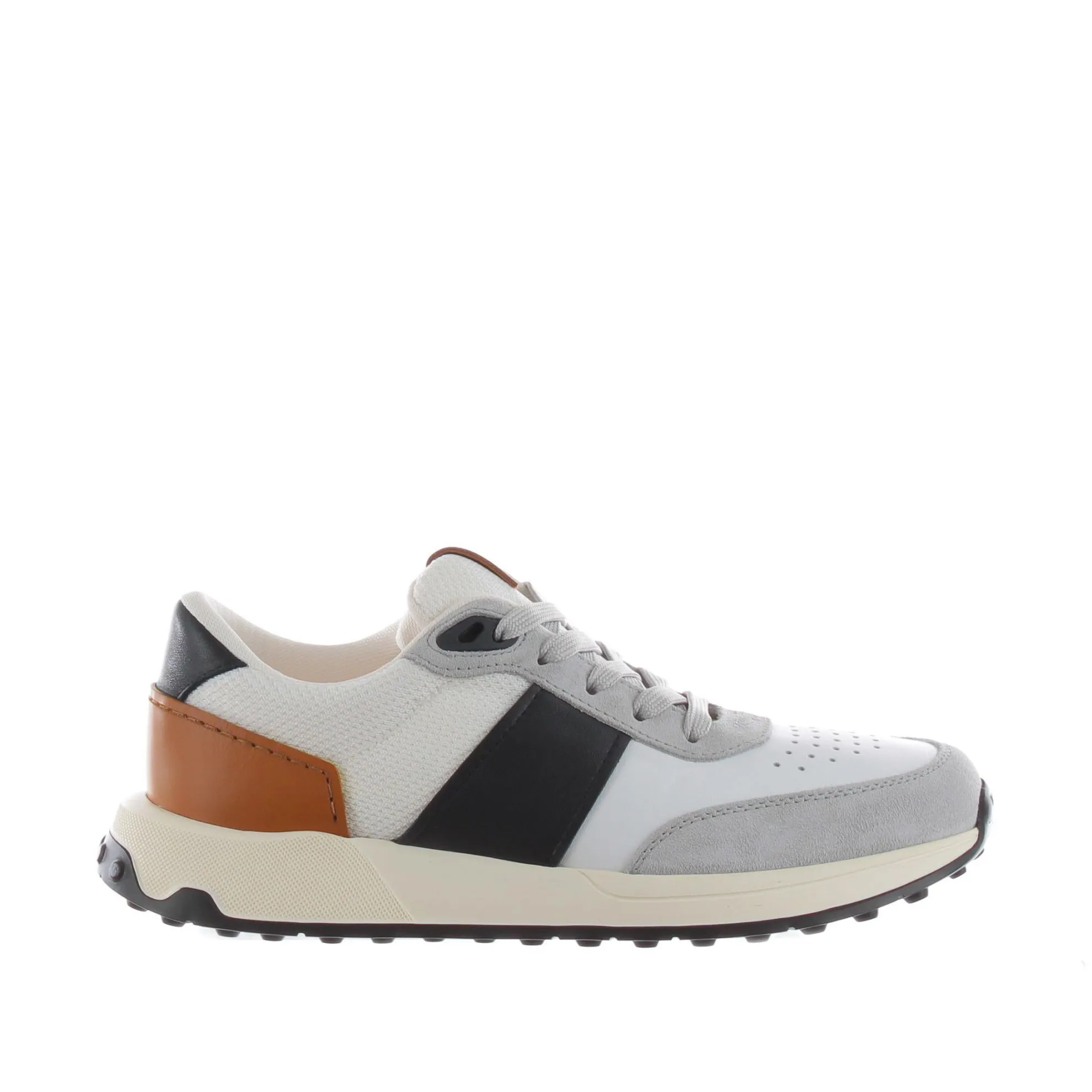 Sneaker in pelle e tessuto