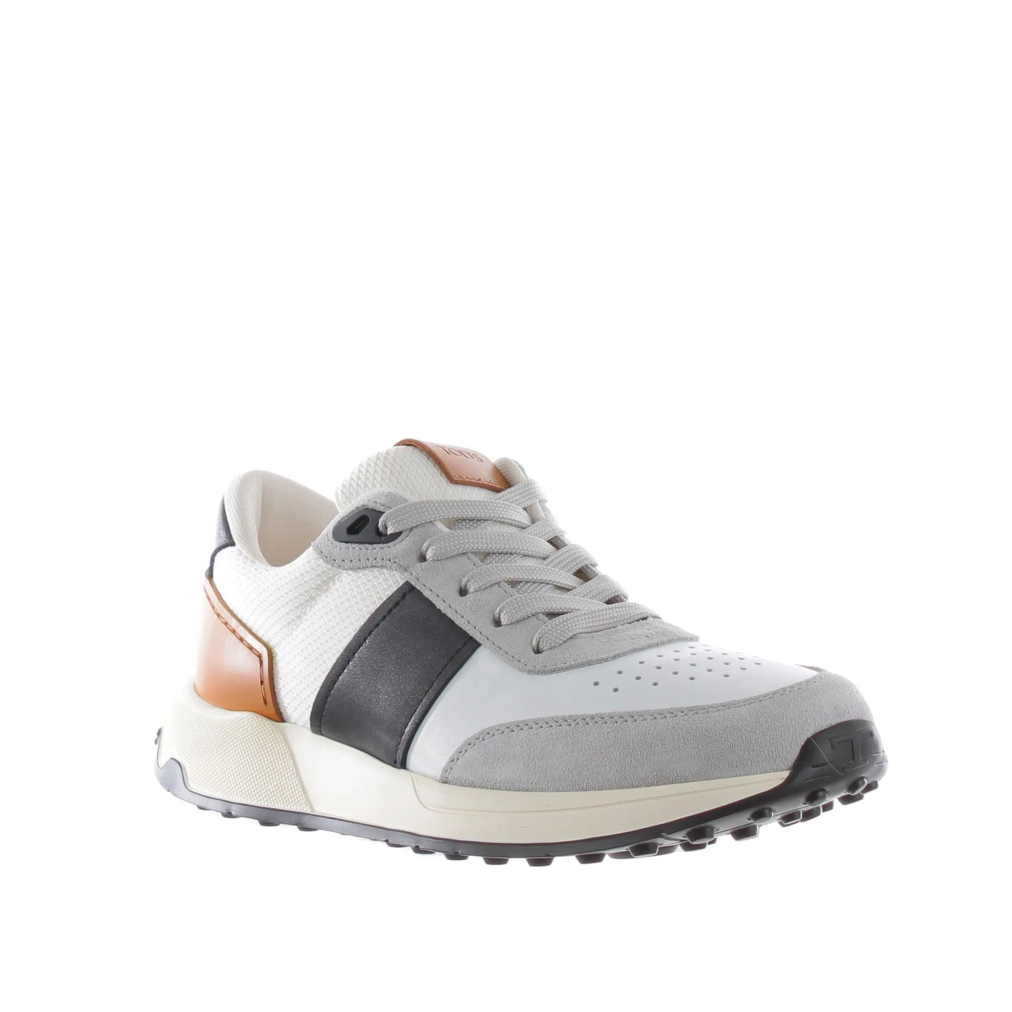 Sneaker in pelle e tessuto