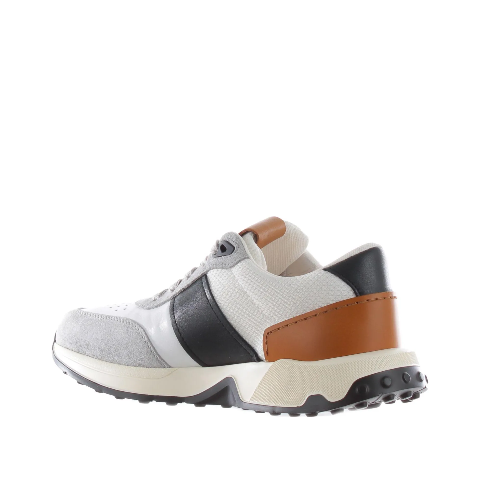 Sneaker in pelle e tessuto
