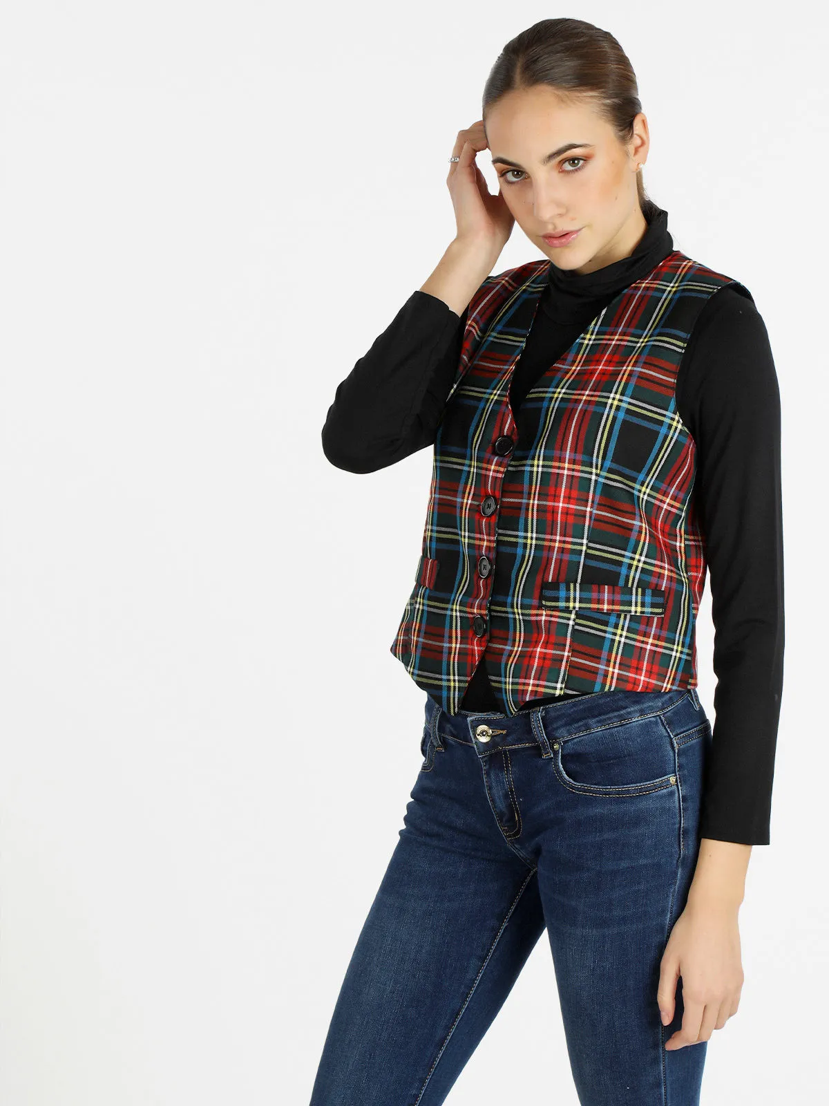 Solada Gilet femme écossais