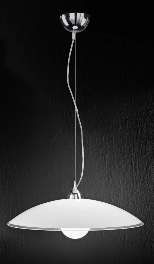 Sospensione Cucina Paralume Vetro Bianco Ø55 cm Perenz