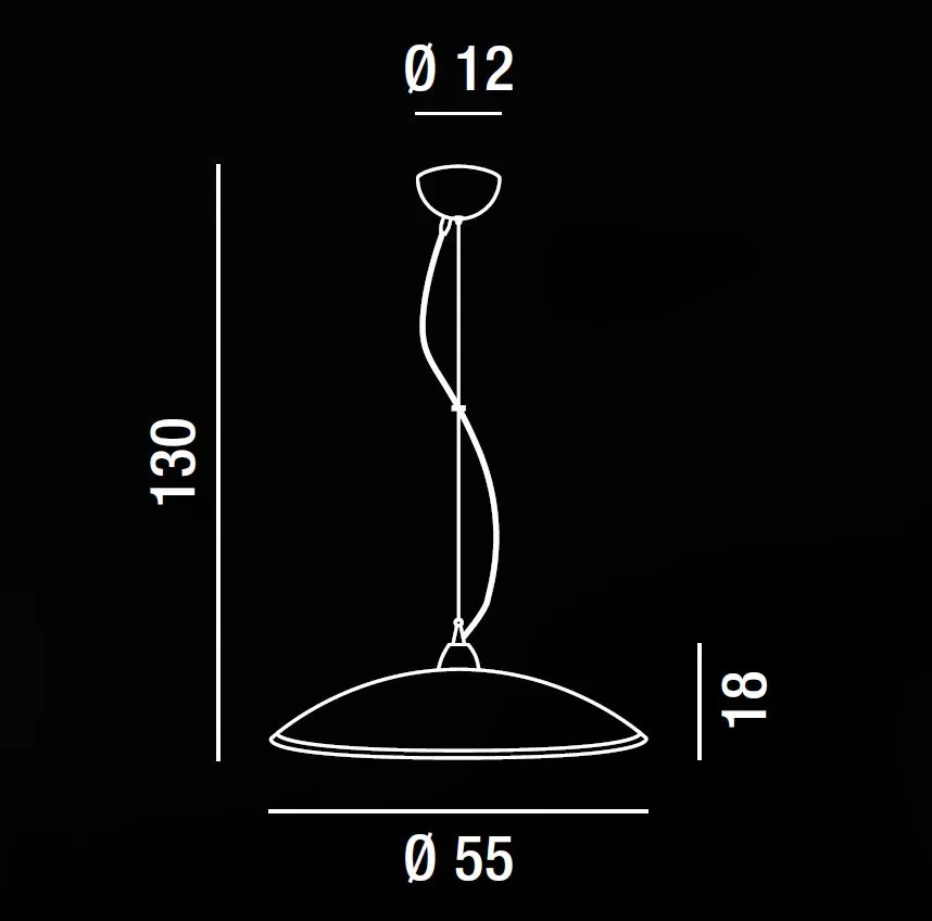 Sospensione Cucina Paralume Vetro Bianco Ø55 cm Perenz