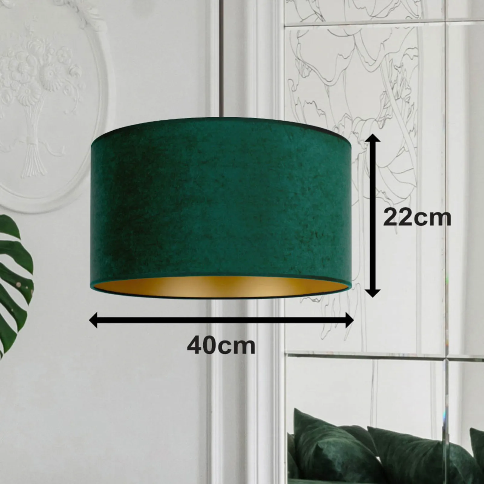 Sospensione Golden Roller Ø 40 cm verde scuro/oro