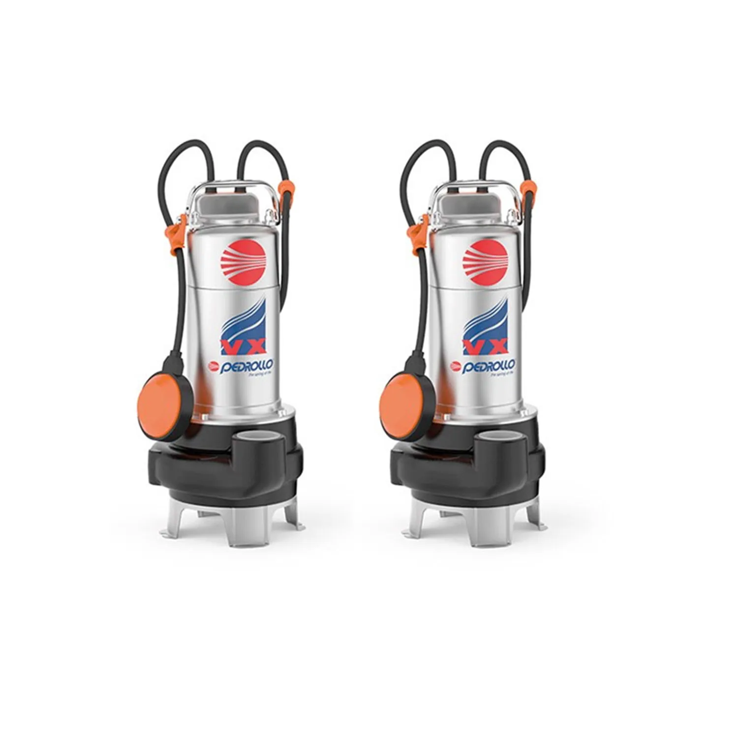 Stazione accumulo Pedrollo Sar550vxm10/35 550 lt con 2 pompe per acque luride fognatura, cavo di alimentazione, quadro elettrico