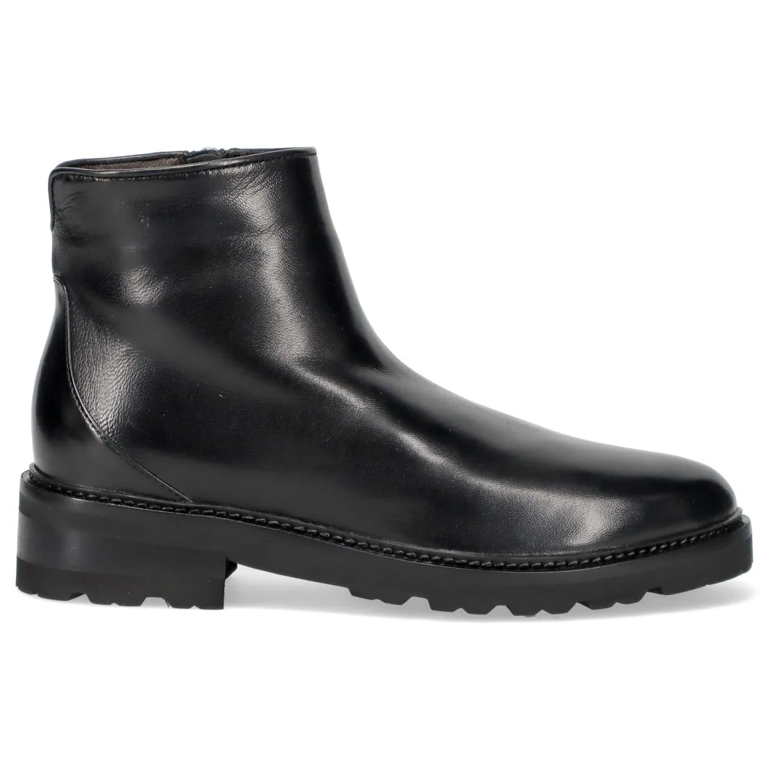 Stivaletto Lorenzo Masiero nero in nappa con fodera in pelliccia