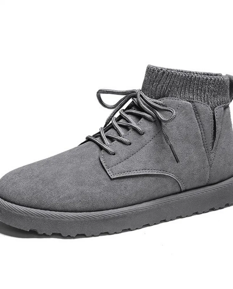 Stivali da uomo in vera pelle Inverno Mantieni caldo Stivaletto Comfort Piattaforma da passeggio Pelle scamosciata Scarpe da nev