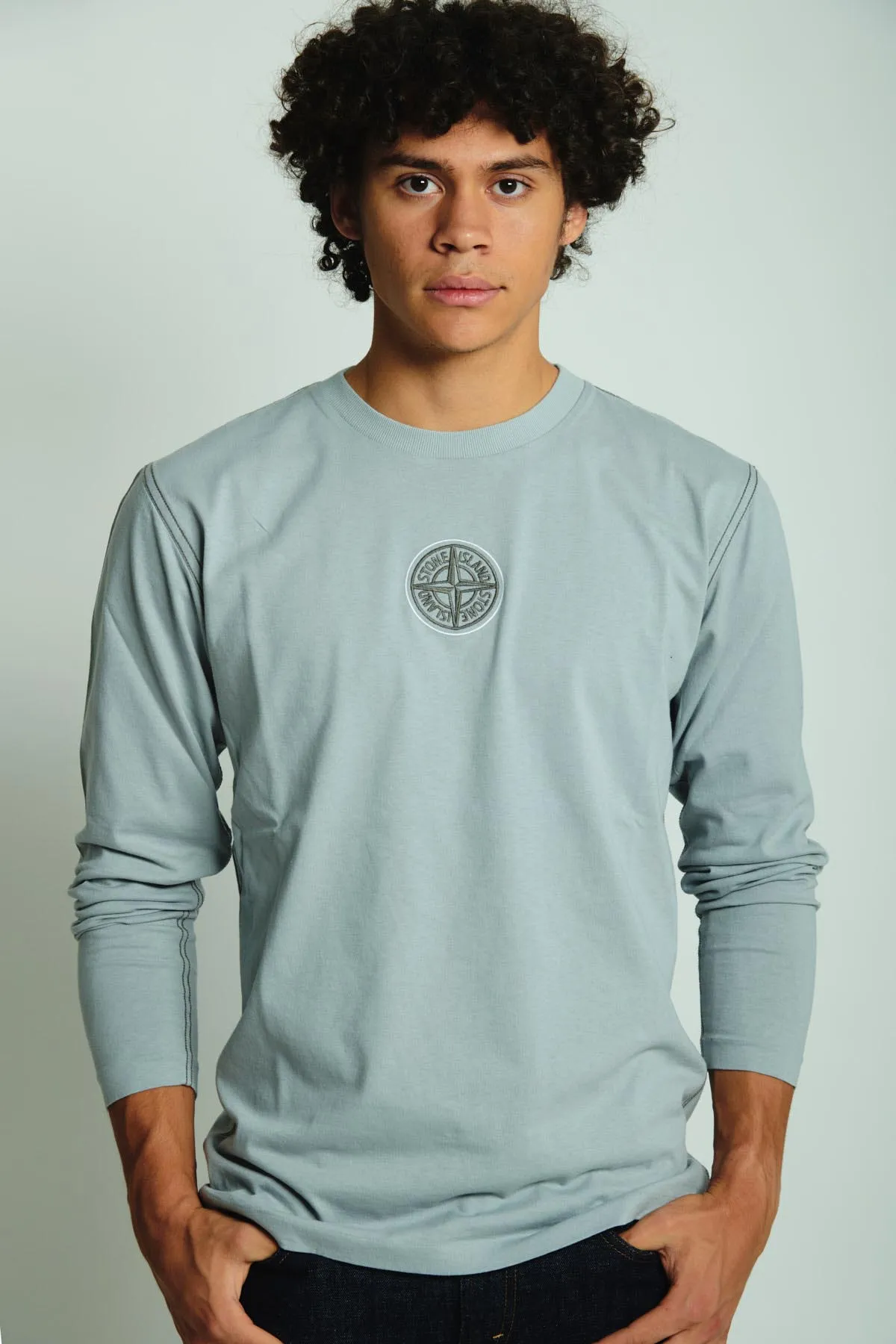 Stone Island Girocollo in cotone a manica lunga