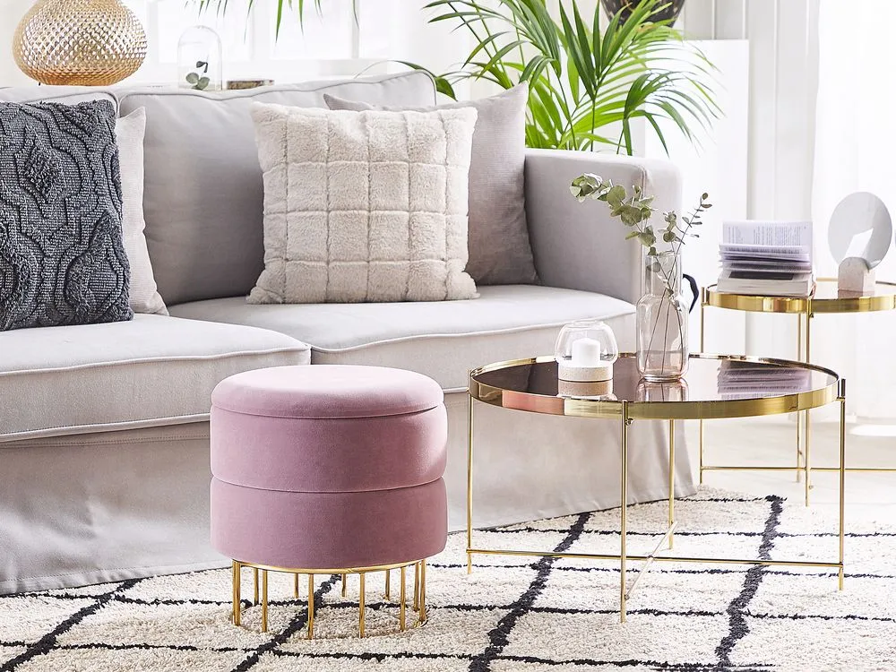 Storage Pouffe Pink ELGIN