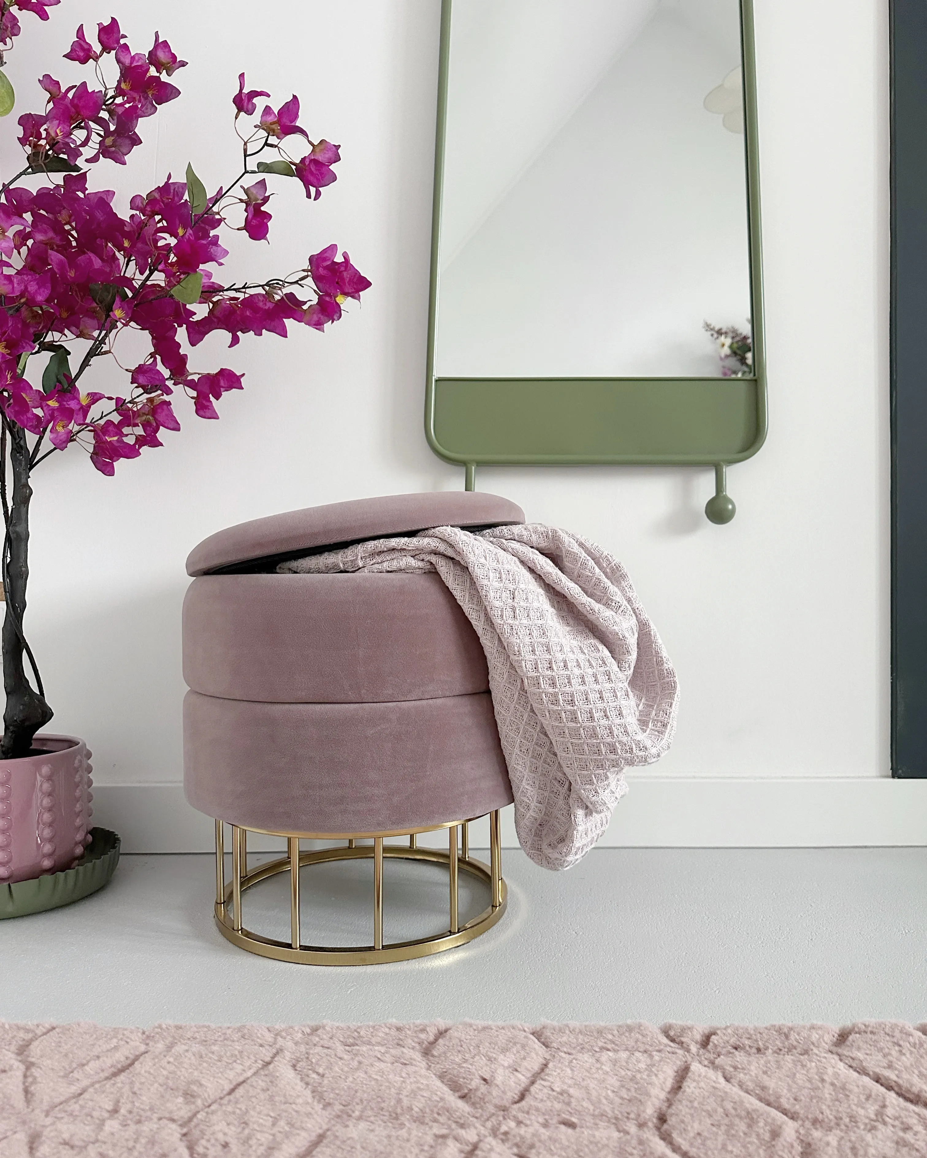 Storage Pouffe Pink ELGIN