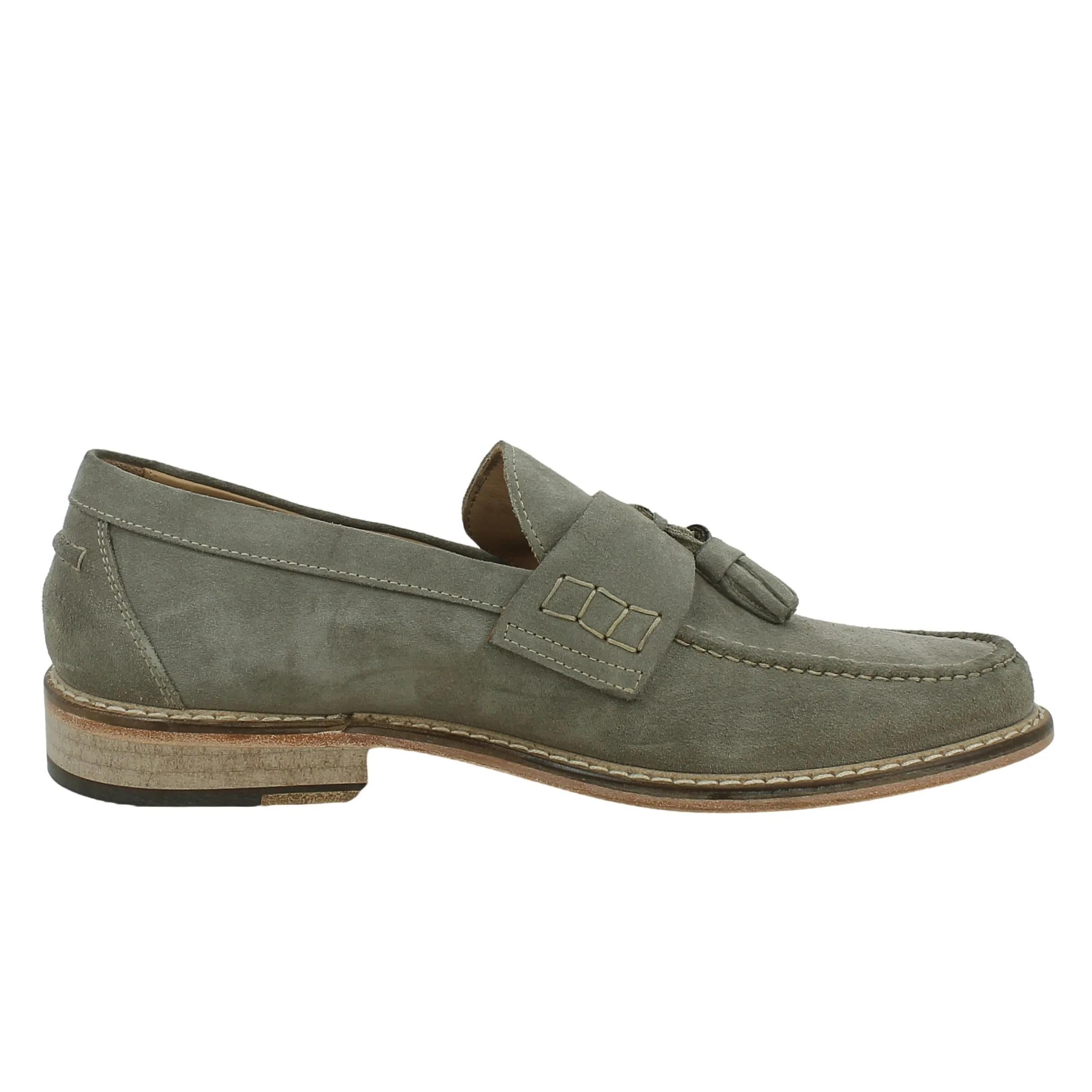 Super Varese  Mocassino in Velour Taupe con nappe 