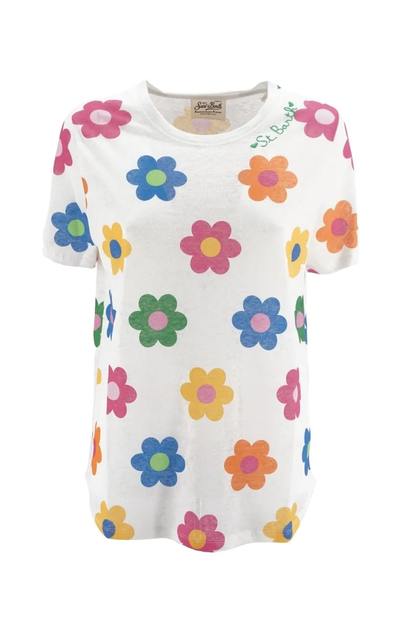 T-Shirt con Fantasia Mc2 Saint Barth / Bianco