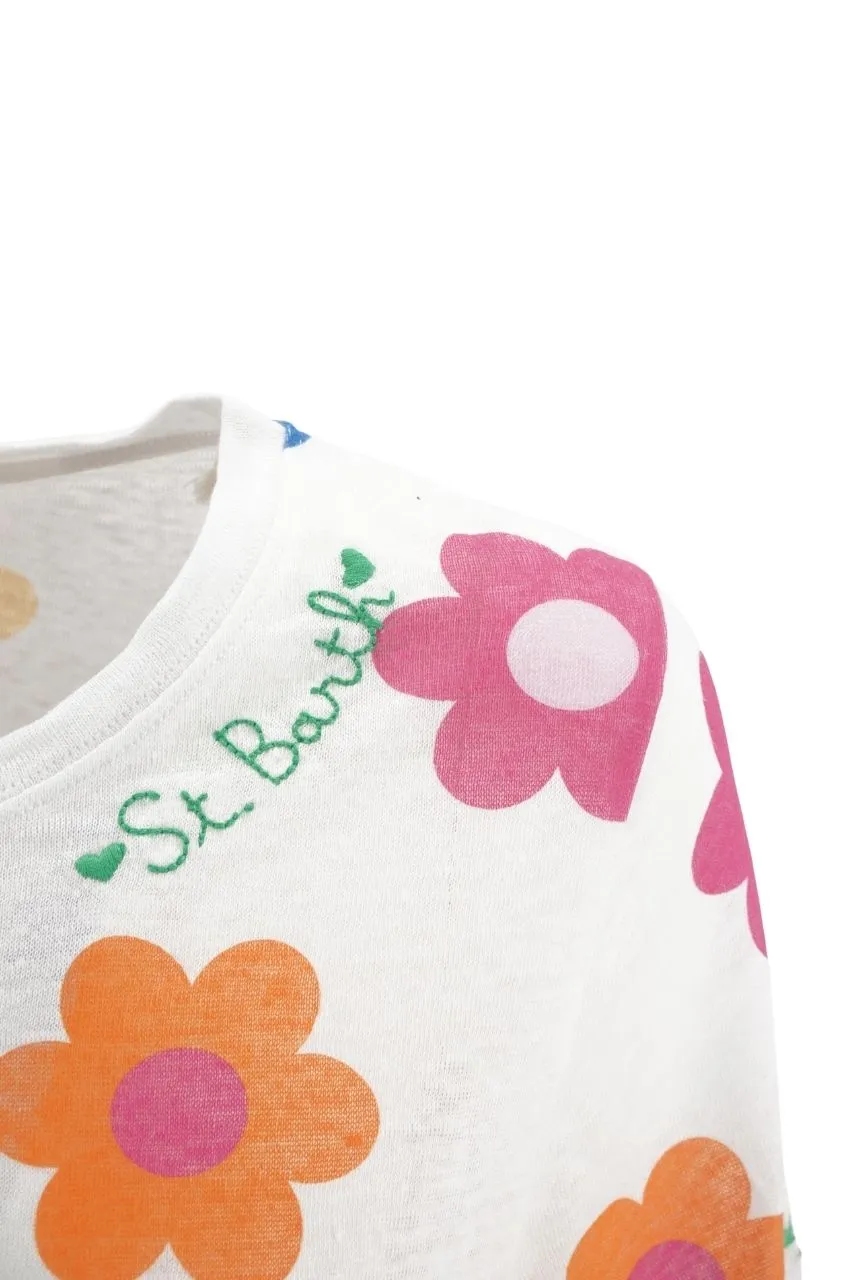 T-Shirt con Fantasia Mc2 Saint Barth / Bianco