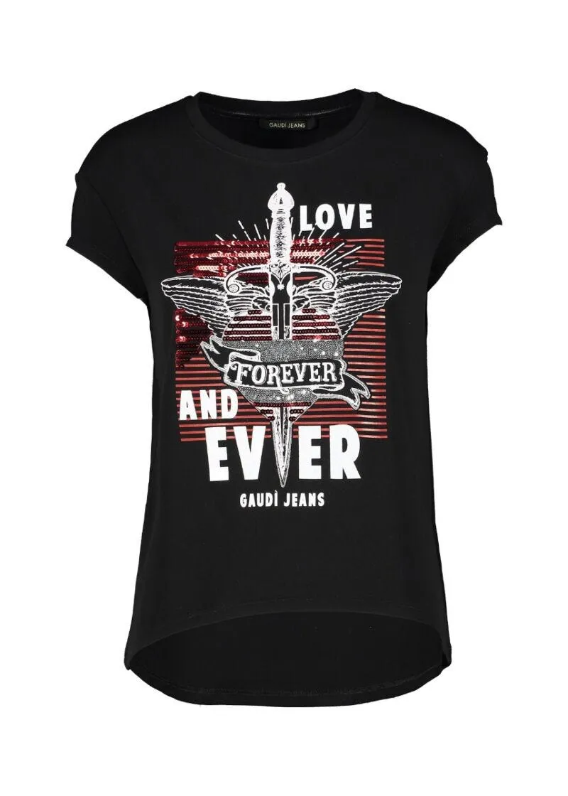 T shirt con orlo asimmetrico