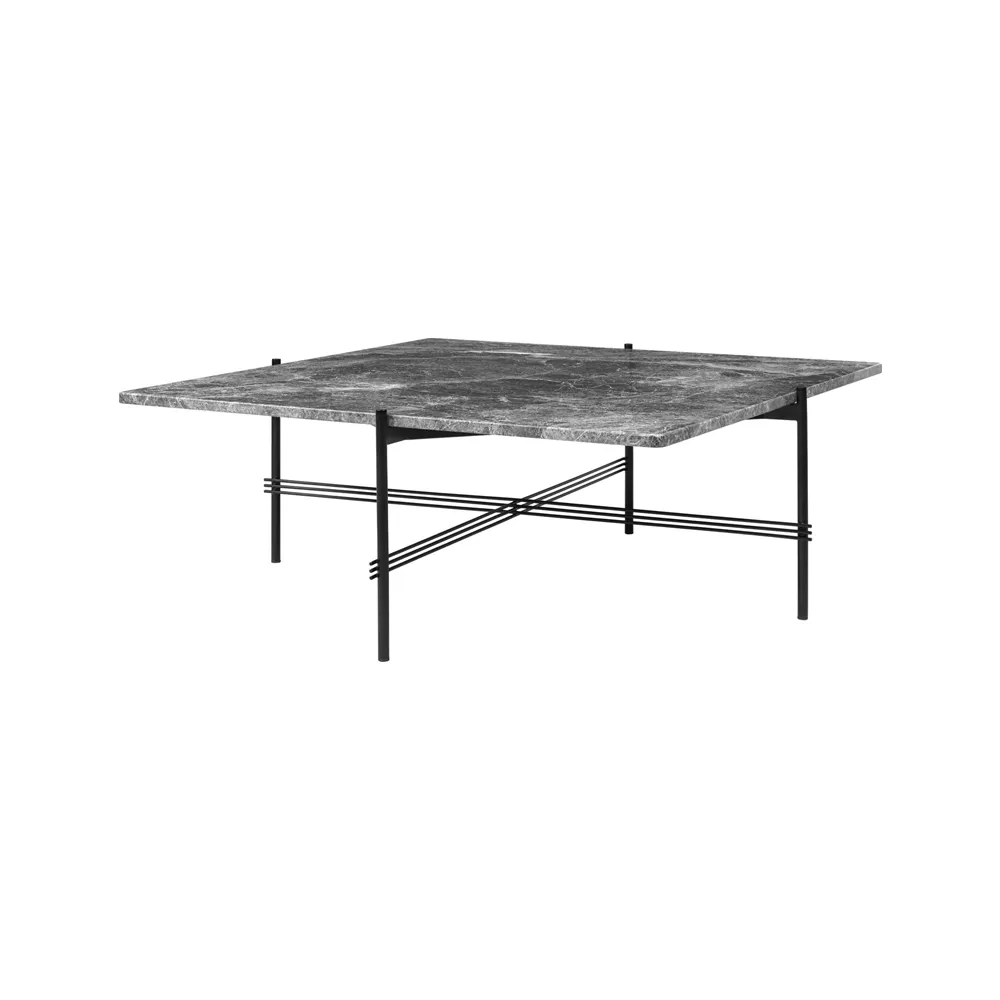 Tavolino TS Square.iq{font-size:18px}marmo nero Marquina, 80x80 cm, base nera