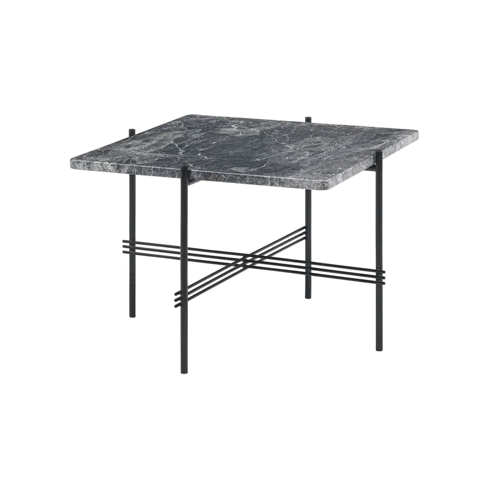 Tavolino TS Square.iq{font-size:18px}marmo nero Marquina, 80x80 cm, base nera