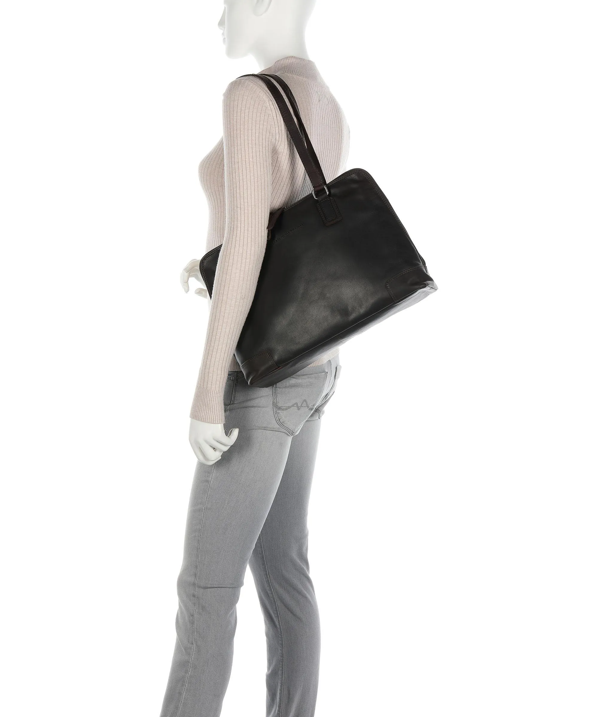  The Chesterfield Brand Flint Borsa shopper pelle marrone scuro  